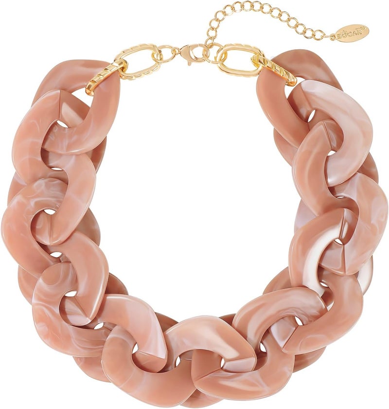 Bocar Statement Chunky Acrylic Cuban Choker Necklace Fashion Bib Collar Chain Necklace for Women(NK-10666) - Image 1